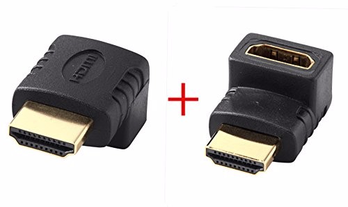 HDMIケーブル変換アダプタ オス/メス 90度+HDMIアダプタ270度(L型下+上 2 pc set)-1