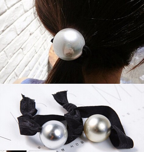 ヘアゴム 韓国風 清楚で上品なパール「ヘアアクセサリー 簡単ヘアアレンジ まとめ髪」-1