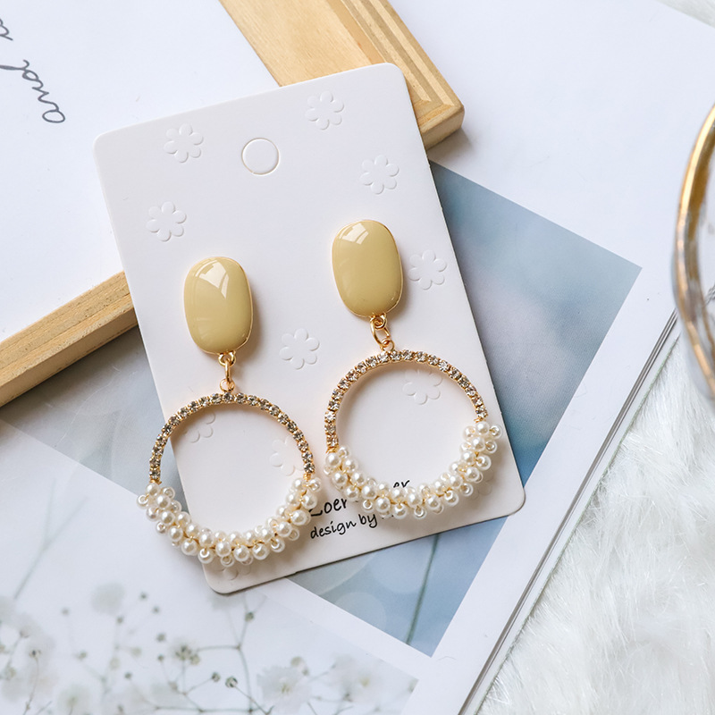 韓風S 925イヤリング 真珠のピアス 円環レトロイヤリング ファッション｜「Cmall」
