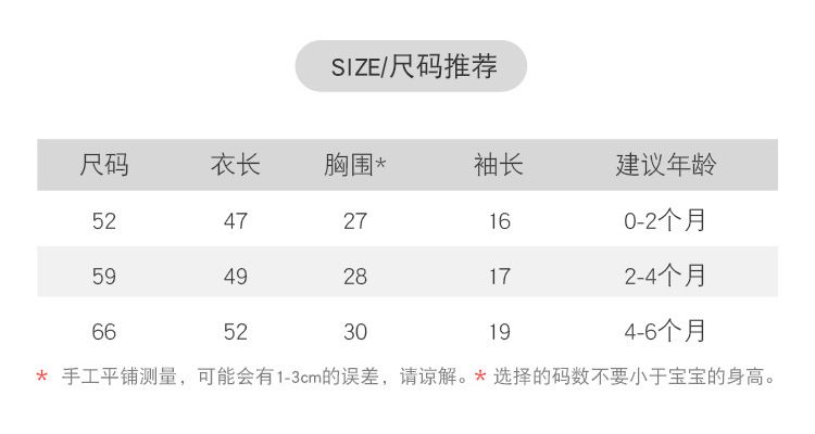 新生儿哈衣尺码表(1)