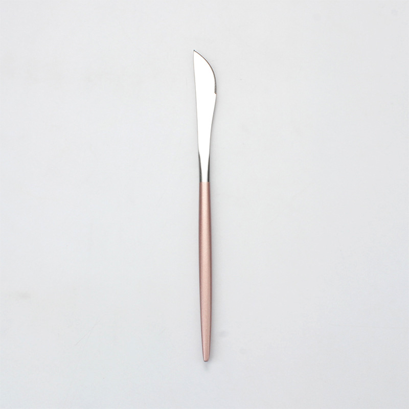ピンク柄シルバータイプ--ナイフ