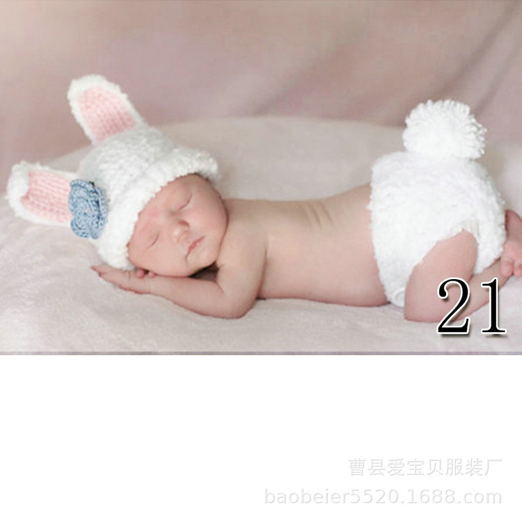 21-(12元，帽子，裤头，1-6个月宝宝，80克，腈纶).