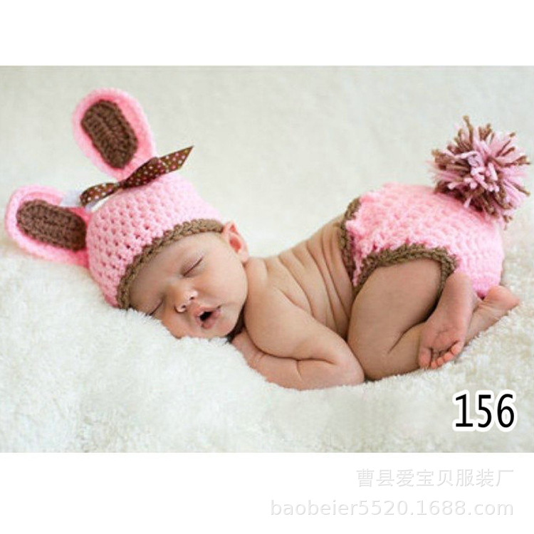156-(14元，帽子，裤头，1-6个月宝宝，80克，腈纶)