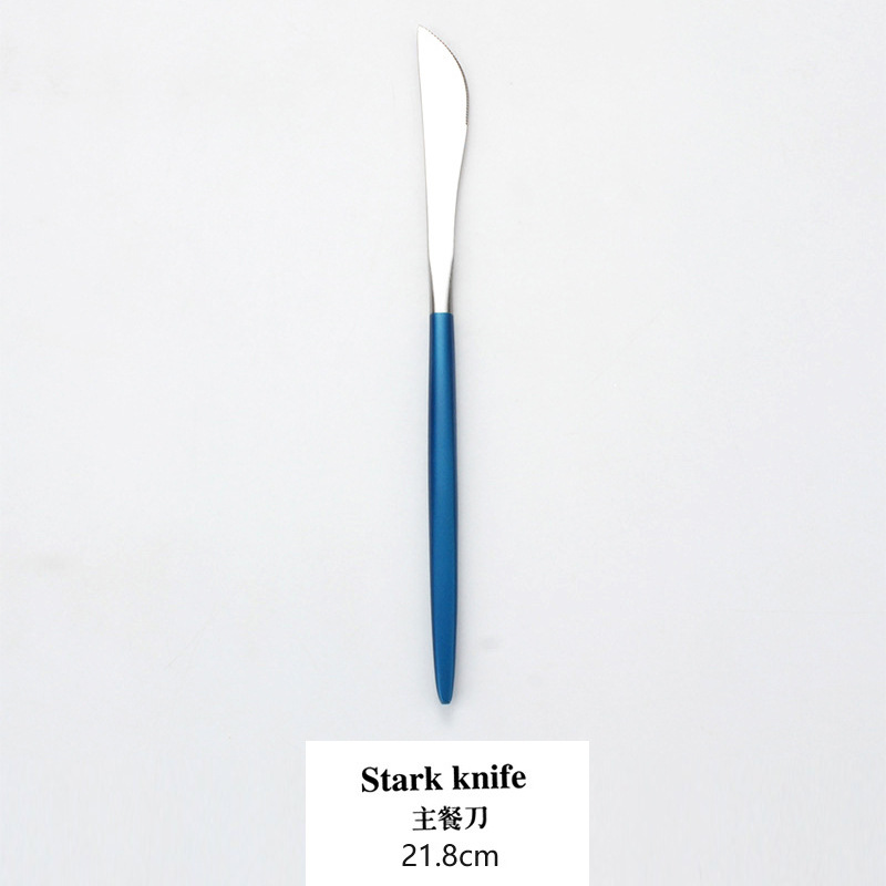 青い柄の銀色のタイプ--ナイフ