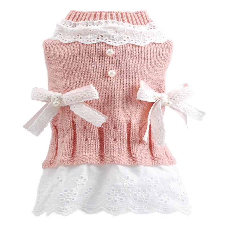 レディース毛糸スカート-ピンク