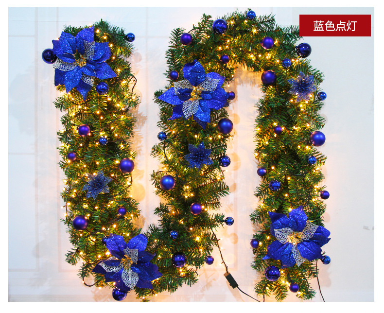 藤の枝+青い飾り