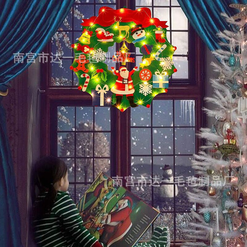 クリスマスの花輪60*60 cmライト付き