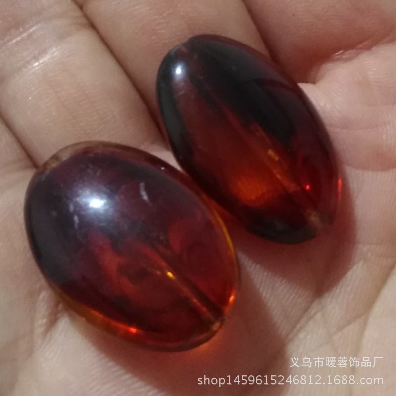 琥珀椭圆珠