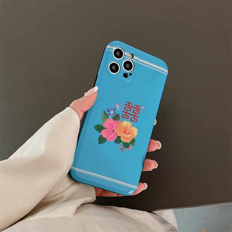 IMD中国風囎-レトロな花のブルーベース