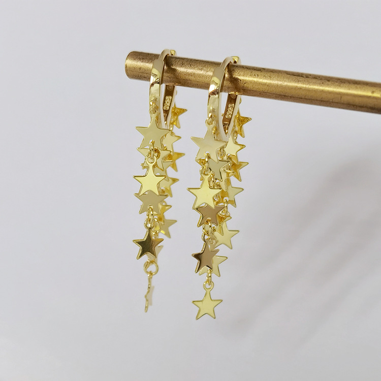 EH602129星星流苏心形耳扣