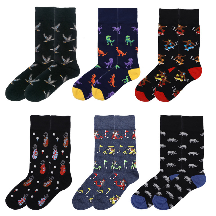 6desigsn animal carton socks f