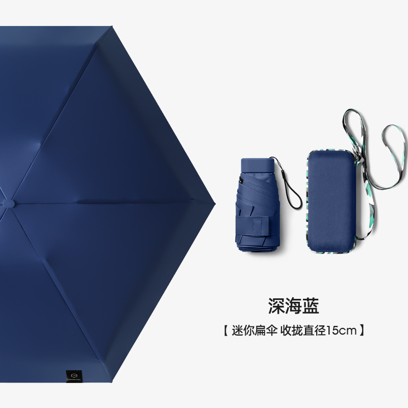 深海ブルーパスケース六つ折り傘