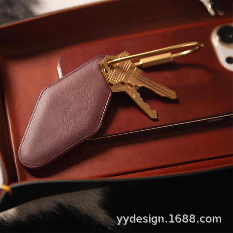 皮革钥匙链配黄铜钥匙圈个性化酒店汽车旅馆钥匙皮牌