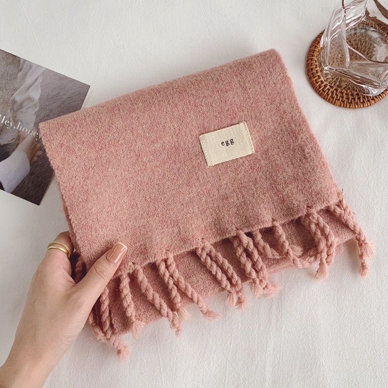 純カラーの三つ編み-ピンク