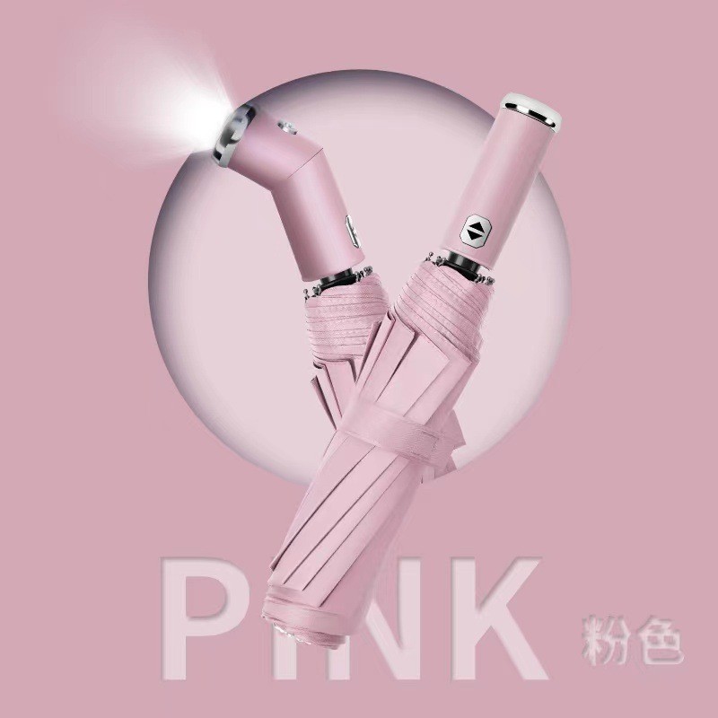 LEDライト-ピンクの十骨に自動的に黒ゴムが回転可能