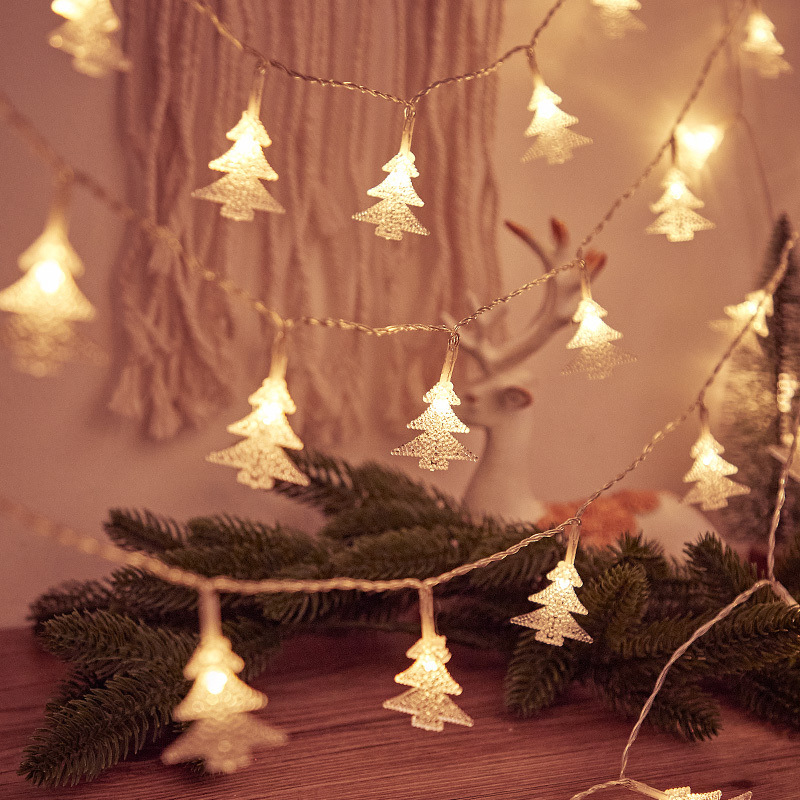 2メートル10灯【バッテリータイプ】透明クリスマスツリー【暖かい光】