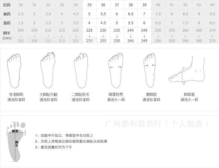 尺码图