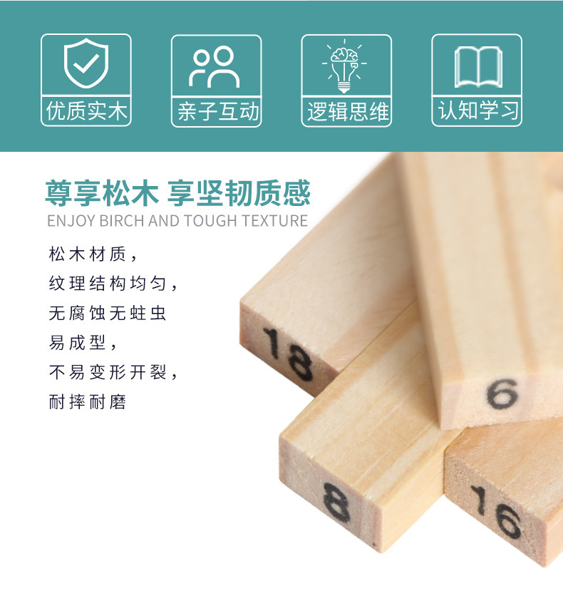 商品详情图_儿童版数字叠叠乐 脑力开发益智彩色叠叠高 36粒