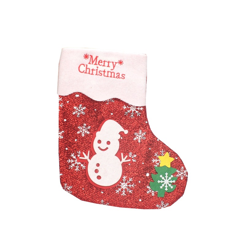 7.3きらりと白いクリスマス靴下の雪だるま