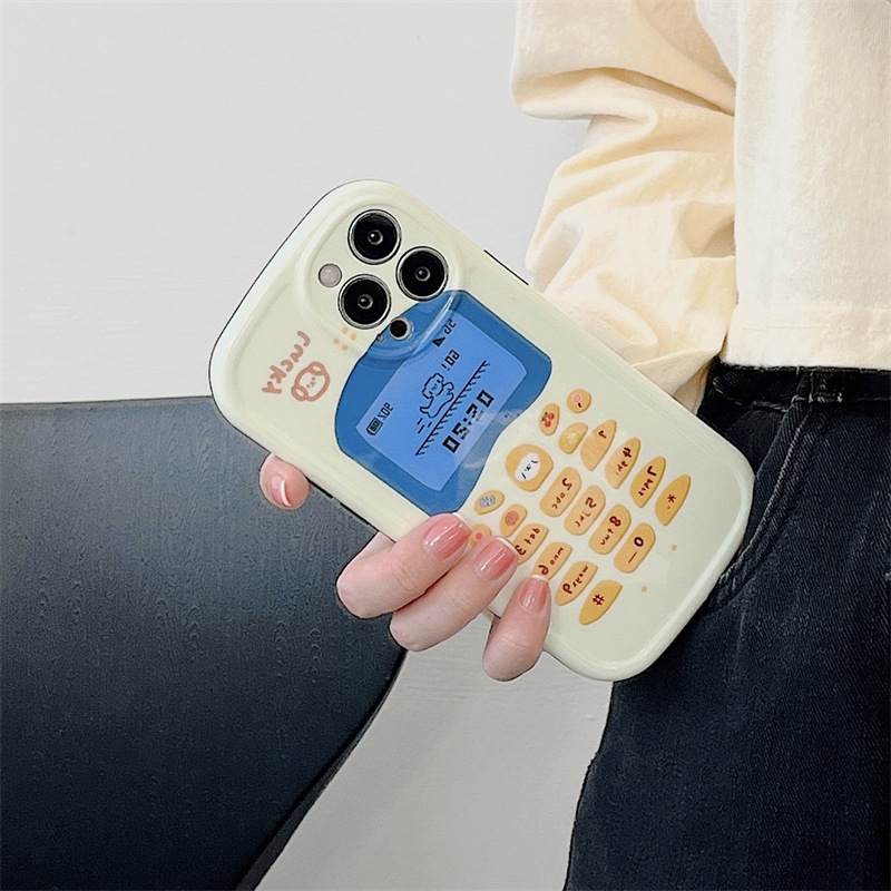 楕円IMDカートゥーン携帯電話ボタンページミルク白地の犬携帯電話